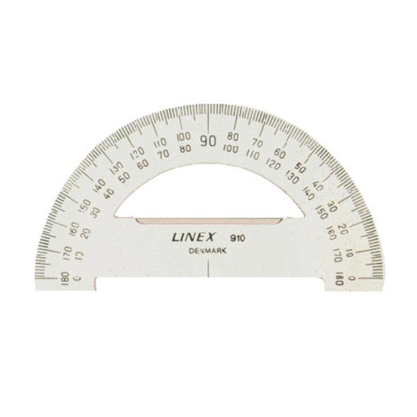 Linex transparent 180° protractor, 100mm