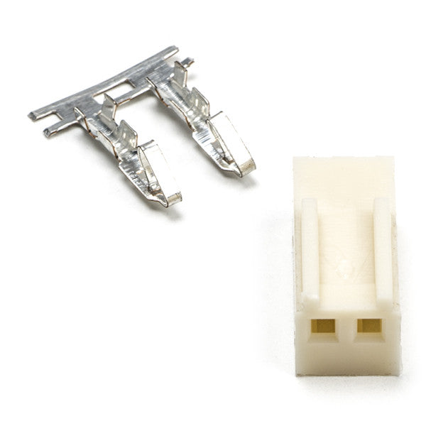 2-pin female connector with cable clamps (10-pack)