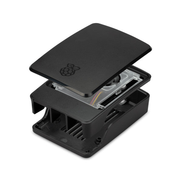 Raspberry Pi 5 housing in black and grey