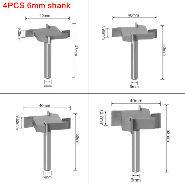 Two Trees V-Groove Cutter 90° 6 mm - Set of 4