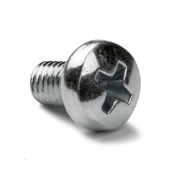 Zinc-plated metal round head screw, M4 x 6mm (50-pack)