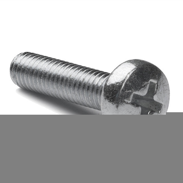 Zinc-plated metal round head screw, M4 x 16mm (50-pack)