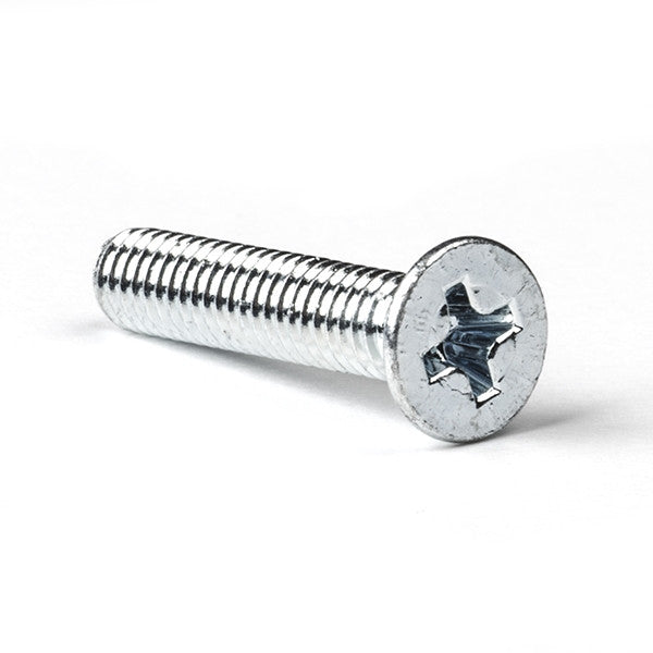 Zinc-plated metal countersunk head screw, M3 x 50mm (10-pack)