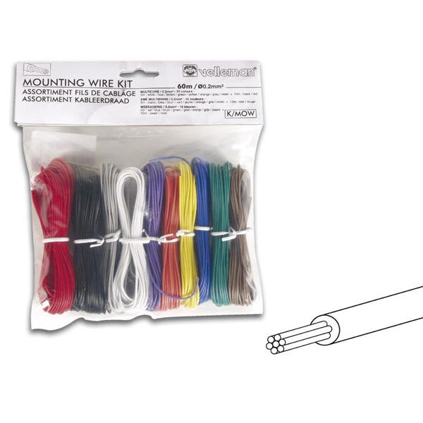 Wire multi-core assortment 10 colours, 60m