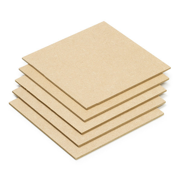 MDF plates 150mm x 150mm x 3mm, 5-pack (123-3D version)