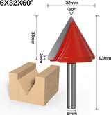 Two Trees V-Groove Cutter 60°, 6 x 32 x 60 mm