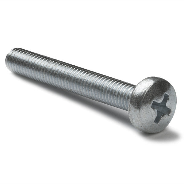 Zinc-plated metal round head screw, M4 x 70mm (10-pack)