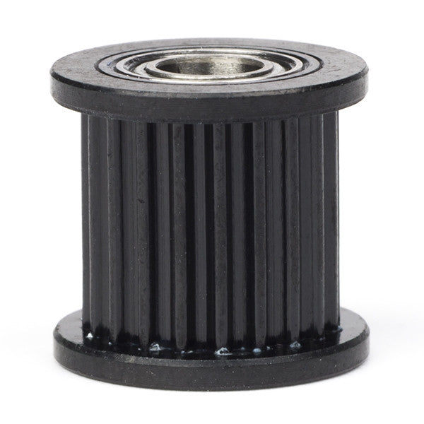 Black GT2 timing belt pulley with bearing, 20 teeth, 9mm belt, 5mm bore