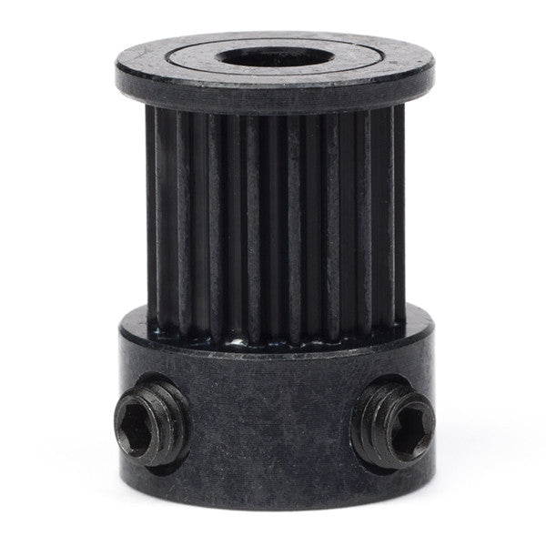 Black GT2 timing belt pulley, 20 teeth, 9mm belt, 5mm bore, GT2 20T W9 B5