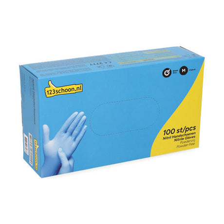 Nitrile Gloves, Blue, Powder-Free | 3.5 g | 100 pieces | 123clean own brand