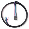 4-wire cable red / blue / green / black with connector, 1m