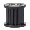 Black GT2 timing belt pulley with bearing, 20 teeth, 9mm belt, 5mm bore