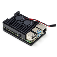 123-3D Black aluminium heatsink case for Raspberry Pi 4 with fan  DAR00222