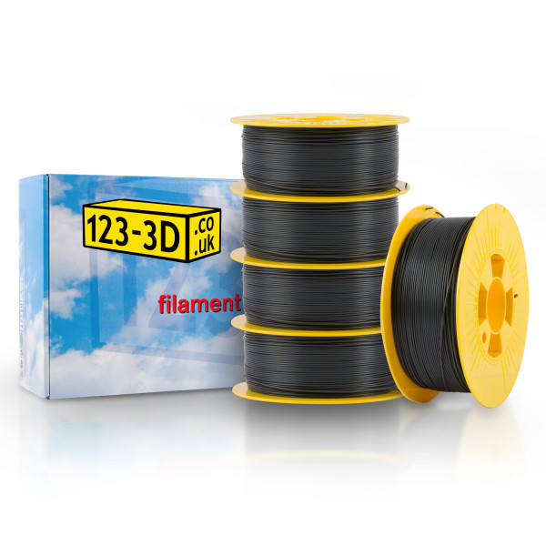 123 3d filament bulk pack 5 x grey pla 1 75mm 1 1kg new improved 123
