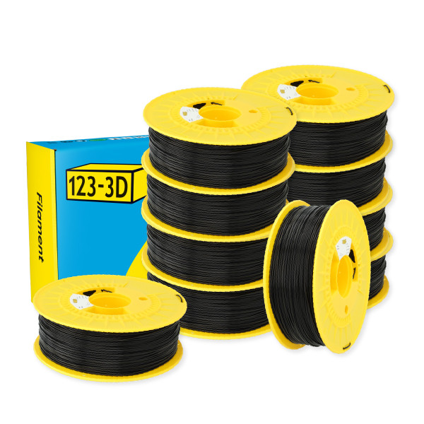123-3D Filament PLA Black 1.75mm 10-pack 1kg DHM10050 - 1