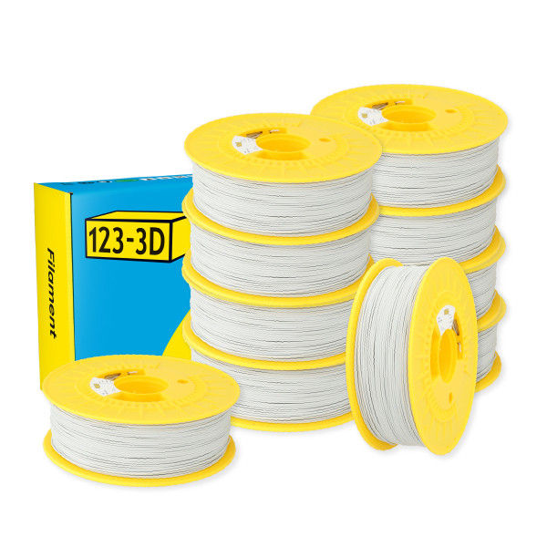 123-3D Filament PLA Light Grey 1.75mm 10-pack 1kg  DHM10023 - 1