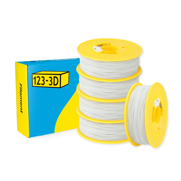 123-3D Filament PLA Light Grey 1.75mm 5-pack 1kg  DHM10022 - 1