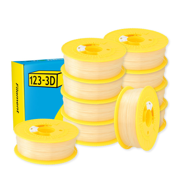 123-3D Filament PLA Neutral 1.75mm 10-pack 1 kg  DHM10029 - 1