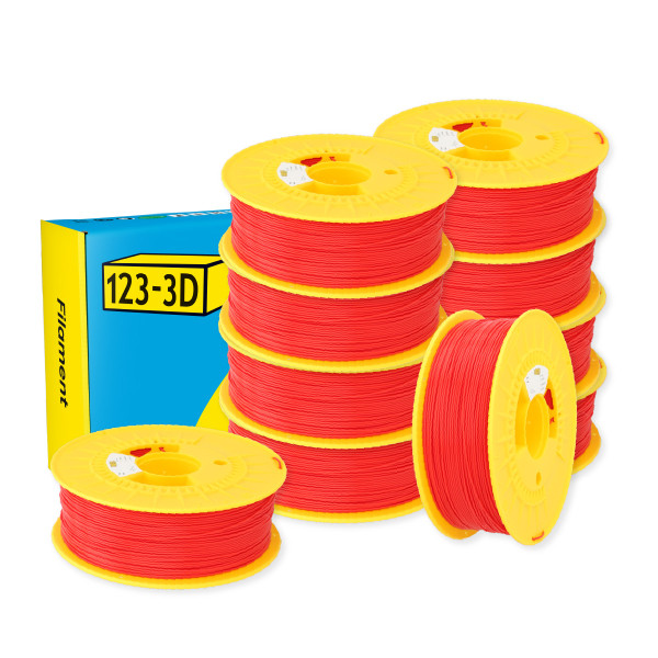 123-3D Filament PLA Red 1.75mm 10-pack 1 kg DHM10038 - 1