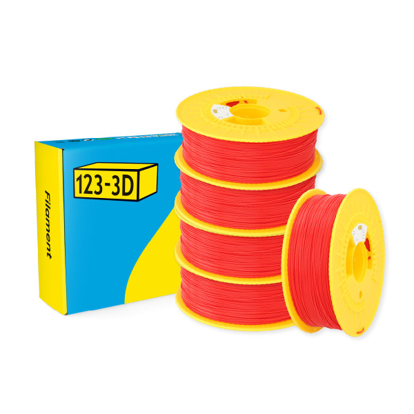 123-3D Filament PLA Red 1.75mm 5-pack 1 kg DHM10037 - 1