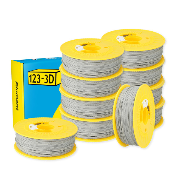 123-3D Filament PLA Silver 1.75mm 10-pack 1kg  DHM10047 - 1