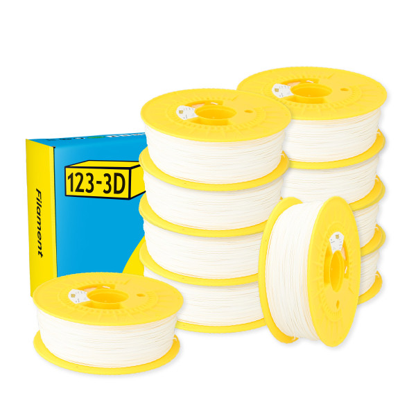 123-3D Filament PLA Snow White 1.75mm 10-pack 1kg  DHM10041 - 1