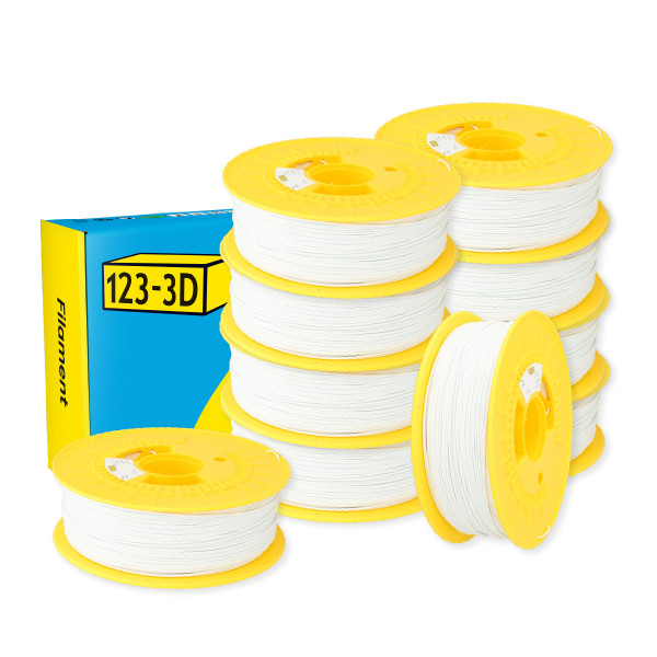 123-3D Filament PLA White 1.75mm 10-pack 1 kg DHM10044 - 1