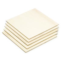 123-3D Poplar wood plates 200mm x 200mm x 4mm, 5-pack (123-3D version)  DAR00722