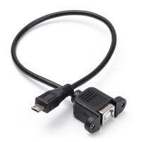 USB Panel Mount Cable USB B Female to MicroUSB, 30cm DDK00041