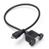 USB Panel Mount Cable USB B Female to MicroUSB, 30cm
