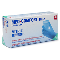 Vitril blue disposable powder-free gloves, size L (100-pack)