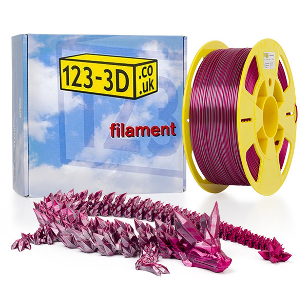 123-3D chameleon red-silver PLA filament 1.75mm, 1kg  DFP11070 - 1