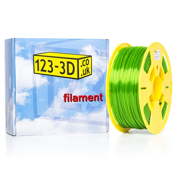 123-3D transparent green PETG filament 1.75mm, 1kg DFE02007c DFE02023c DFE11010 - 1
