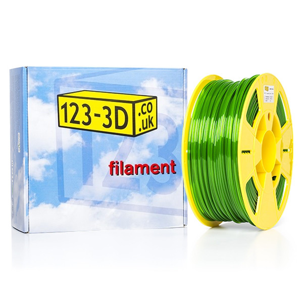123-3D transparent green PETG filament 2.85mm, 1kg DFE02006c DFE02029c DFE11021 - 1