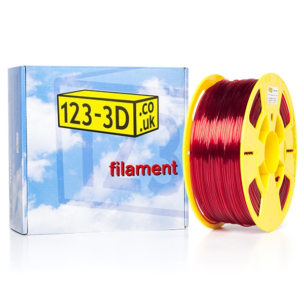 123-3D transparent red PETG filament 1.75mm, 1kg DFE02002c DFE02015c DFE02033c DFE11008 - 1