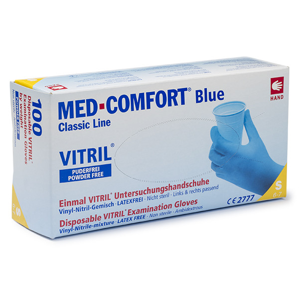123schoon Vitril blue disposable powder-free gloves, size S (100-pack)  SDR00481 - 1