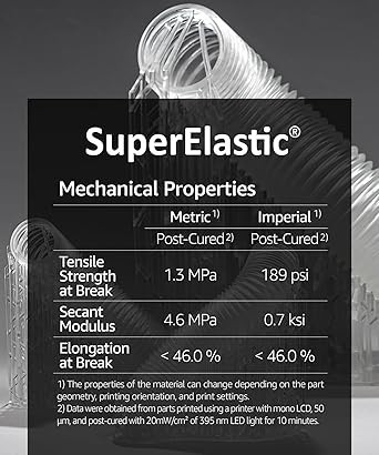 3DMaterials SuperElastic 60A Flexible Silicone Like 3D Printer Resin, 0.5kg DLQ06102 - 5