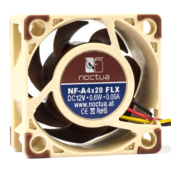 Noctua NF-A4x20 3-pin axial 12V FLX fan, 40mm x 40mm x 20mm 19290 DMO00064 - 1