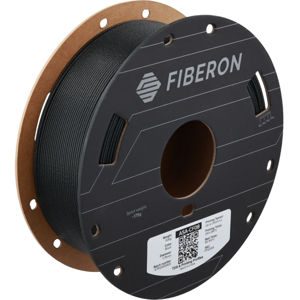 Polymaker Fiberon ASA-CF08 Filament 1.75 mm Black 0.5 kg DFP14574 - 1