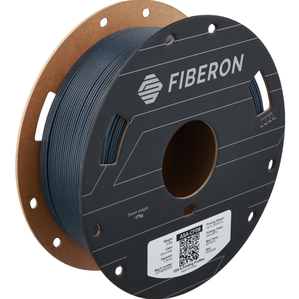 Polymaker Fiberon ASA-CF08 Filament 1.75 mm Dark Grey 0.5 kg DFP14576 - 1