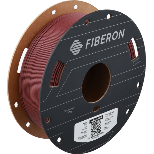 Polymaker Fiberon ASA-CF08 Filament 1.75 mm Dark Red 0.5 kg DFP14579 - 1