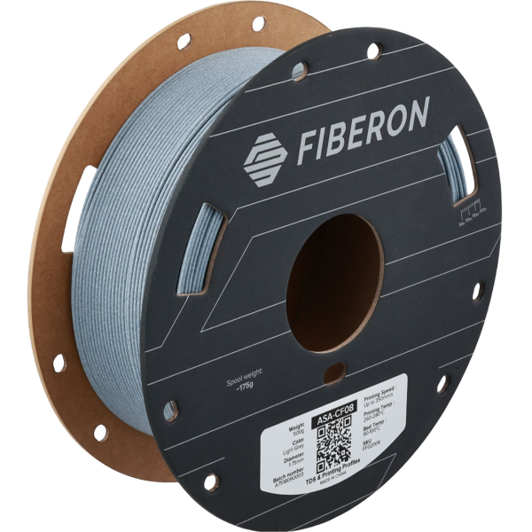 Polymaker Fiberon ASA-CF08 Filament 1.75 mm Light Grey 0.5 kg DFP14577 - 1