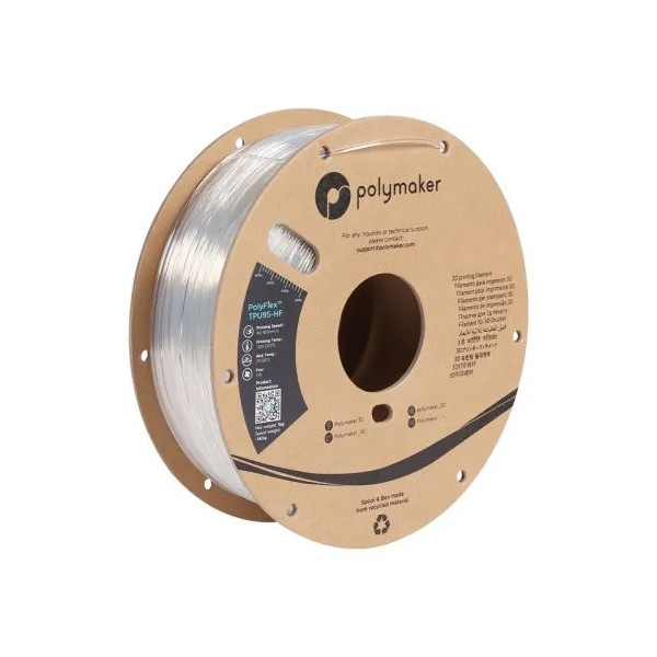 Polymaker PolyFlex TPU-95A High Speed filament 1.75mm Clear 1 kg PD03003 DFP14372 - 1
