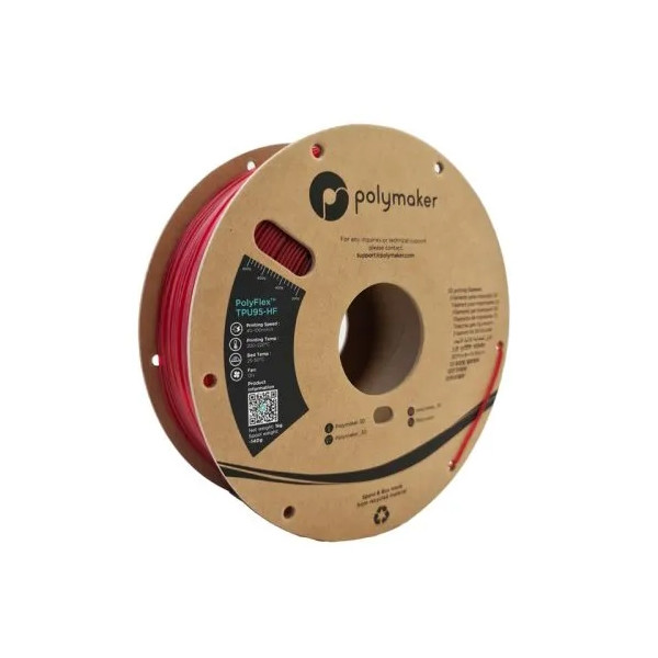 Polymaker PolyFlex TPU-95A High Speed filament 1.75mm Translucent Red 1 kg PD03007 DFP14371 - 1