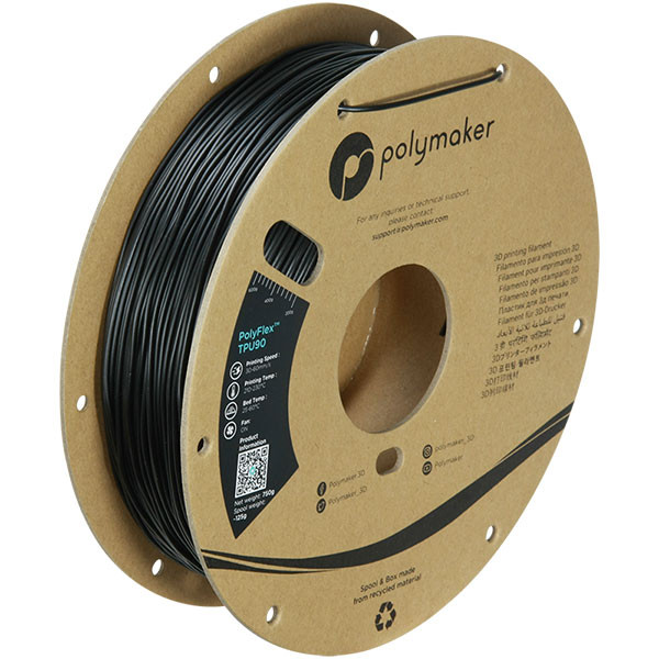 Polymaker PolyFlex black TPU90 filament 1.75mm, 0.75kg 70291 PD02001 PM70291 DFP14018 - 1