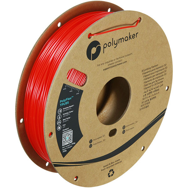 Polymaker PolyFlex red TPU95 filament 1.75mm, 0.75kg 70273 PD01003 PM70273 DFP14178 - 1