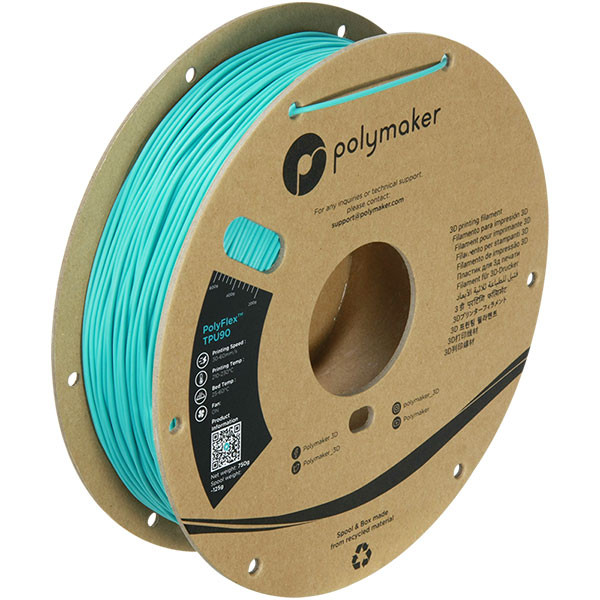 Polymaker PolyFlex turquoise TPU90 filament 1.75mm, 0.75kg 70832 PD02005 PM70832 DFP14014 - 1