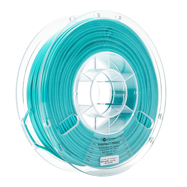 Polymaker PolyFlex turquoise TPU90 filament 2.85mm, 0.75kg 70833 PD02010 PM70833 DFP14015 - 1