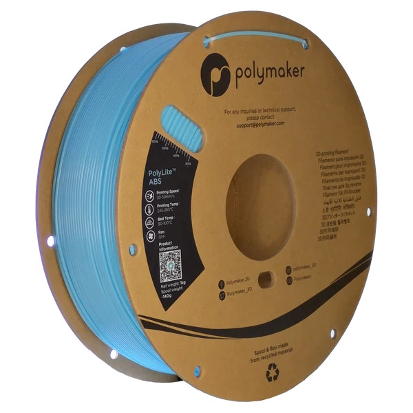 Polymaker PolyLite ABS filament 1.75 mm Light Blue 1 kg PE01031 DFP14273 - 1
