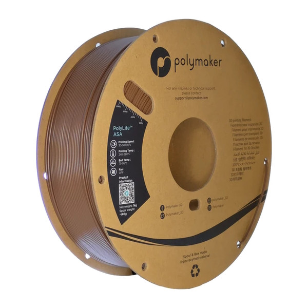 Polymaker PolyLite ASA filament 1.75 mm Army Brown 1 kg PF01032 DFP14282 - 1